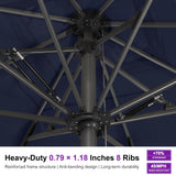 PURPLE LEAF Umbrella 13' x 13' Commercial Business Semi Auto Lift, Navy