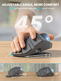 Wireless Trackball Mouse, Adjustable Angle Rechargeable, Backlit-Gray Mouse