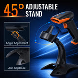 Tera Barcode Scanner Wireless with Stand: 1D 2D QR 3-in-1 Connection HW0001