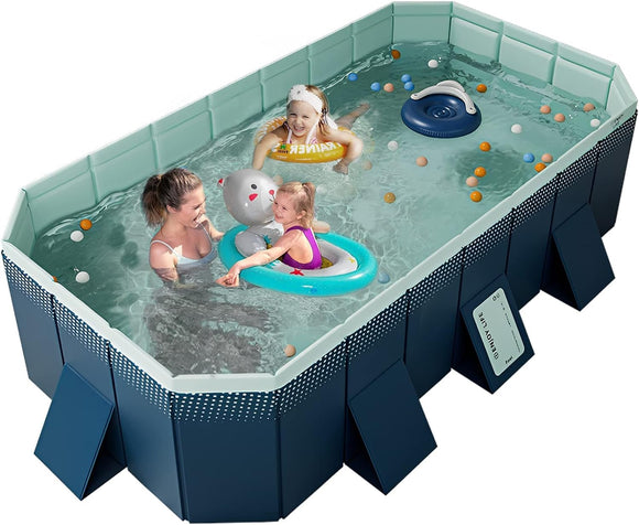 Kids' and Adults' Outdoor Swimming Pool, Hard Plastic Shell Portable Pool, Kid Pool for Backyard Dog Pools (116