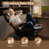 Ergonomic Office Chair Faux Leather Swivel Desk Chair for Home Office,Black