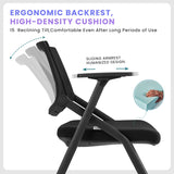4 Pack Stackable Conference Room Chairs with Wheels and Paddle, Ergonomic Mesh Back and Arms for Meeting