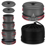 Camping Cookware, Aluminum Camping Cooking Set Camp Kitchen, Portable Camping Pots and Pans Set Alocs