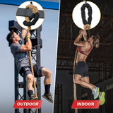 Climbing Rope Gym Workout - 20FT Heavy Duty Jute Thick Ropes for Adults Strength Training Outdoor Tree Swing Indoor Home Fitness Exercise - 1.5 Inch