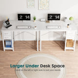 Sweetcrispy 47 Inch Computer Desk with Drawers, Home Office Gaming Desk with X-Shaped