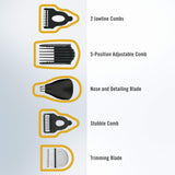 ConairMAN All-in-One Beard Trimmer for Men for Face, Nose and Ear Hair Trimmer,6 piece Men's Grooming Kit, Cordless/Rechargeable