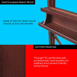 MEEDEN Large Studio Artist Easel, Holds Max Canvas 48", Solid Beech Wood H-Frame Easel with Large Storage Tray, Adjustable Art Painting Easel Stand with Wheels for Beginners & Artists, Deep Walnut