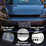 houlishu Clear Gray License Plate Frames - ABS Rust-Proof 2 Pcs Car Rear Front Plate Covers with Screws Caps Fit for US Standard Plates with Mounting Hardware