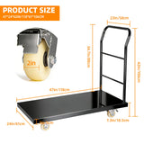 Heavy Duty Platform Truck Moving Flatbed Cart 47” x 24”Push Dolly, 3500 lbs Capacity Steel Flatbed Cart,