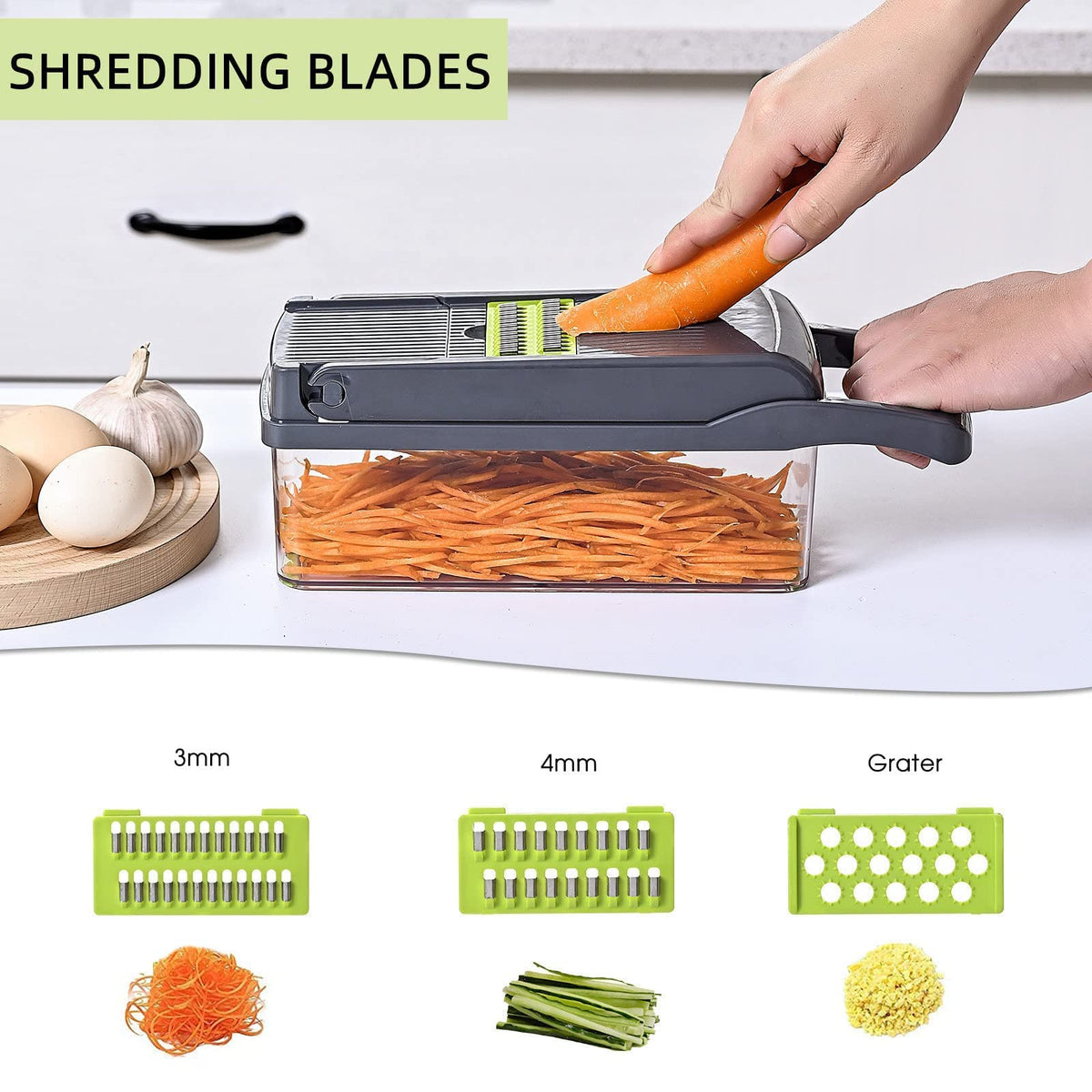 Vegetable Chopper Slicer 13-in-1 with Spice Chopper Set 7 Blades Veggi ...