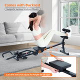 Sportneer Hydraulic Rowing Machine - Rowing Machine for Home - Foldable Rowing Machine with 12-Level Resistance - Multi functional rowing machine equipped with caster and backrest, 297lbs maximum load Sportneer