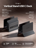 USB C Docking Station Dual Monitor 4K@60Hz, Laptop Dock with Vertical Stand