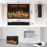 40" WiFi Electric Fireplace Insert, Ultra-Narrow Bezel Fireplace Heater with APP Control, 3 Top Light Colors, 13 Flame & Fuel Bed Colors, 9H Timer, Recessed/Wall Mounted, 750/1500W, Black
