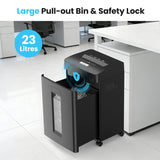 Locksworth 16-Sheet Cross Cut Paper Shredder, 6 Gallon Heavy Duty Commercial Shredder for Home Office