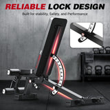 Adjustable Weight Bench, Commercial Grade 1200LB Workout Bench Press Set for Home Gym Strength Training Exercise, Incline Bench with 12+3 Adjustable Backrest&Seat Positions for Full Body Fitness
