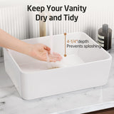 KES Bathroom Vessel Sink, Rectangular 16"X12" White Vessel Sink for Bathroom Countertop, Bathroom Sink Above Counter, Rectangle Porcelain Ceramic Small Vanity Sink, BVS110S40