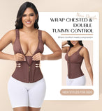 SHAPSHE Waist Trainer Corset for Women Tummy Control Sport Workout Body Shaper Vest for Postpartum Gym Zipper and Hooks Mocha XL
