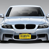 BGMVFK Black Carbon Fiber License Plate Frame- Rust Proof Aluminum Slim Car Tag Holder, Heavy Duty Plate Mount Kit- Screws, Caps Cover, Rattle Proof Pads, 2 Pack for Front & Rear