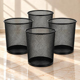 Goodwill Tech Mesh Dustbins, Pack Of 4 (Small) Metal Mesh Recycling Bins Waste Basket For Home/Office/Hospital/College/School -Black, Open-Top
