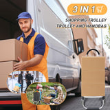 3 in 1 Shopping Cart, Foldable Hand Truck with 6 Wheels, 110 lbs Grocery Cart