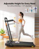 Acezoe 3 in 1 Under Desk Treadmill with Incline, Walking Pad with Removable Desk Workstation, Adjustable Height for Different Need, 300lbs Capacity, Foldable Compact for Home Small Office,Yellow