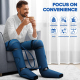Air Compression Leg Massager with Heat - Ideal Christmas, Mother's Day and Father's Day Gifts for Men, Women, Dad, Mom - Relieves Foot and Knee Pain, Eases Varicose Veins, Cramps, Swelling and Edema
