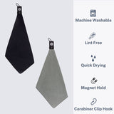 Playing It Forward Magnetic Golf Towel for Golf Bags with Clip for Men & Women, Waffle Weave Microfiber Towel, Set of 2