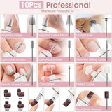 Hoxida Cordless Electric Nail Drill: 10-Speed Professional Nail File with 360° LED Light for Manicure Shaping & Gel Removal, Nail Art Practice Essentials,Home DIY & Portable Travel Use