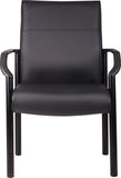 Boss Office Products Mid Back LeatherPlus Guest Chair in Black, 250 lbs Boss Office Products