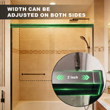 AMAPO Shower Door Double Sliding 60in.W x 72in.H Semi-Frameless Shower Doors,1/4 inch Clear Tempered Glass Door for Walk-in Shower, Black