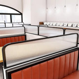 Striped Metal Tempered Glass Room Dividers - Stylish Low Partition Panels for Dining Areas, Restaurants, Hotel Bars, Office Booths, Modern Privacy Screens