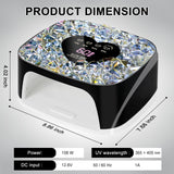 LIMEGIRL UV LED Nail Lamp Kit for Gel Polish Professional Fast Black Diamond Design Curing Dryer Light Set with 4 Timers and Gloves Cordless Rechargeable Nail Art Cure Machine at Home and Salon