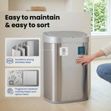 Ninestars 21 Gallons XL Automatic Touchless Kitchen Trash Can with Lid, Motion Sensor Trash Can for Large Kitchen, Office, Commercial Spaces, 80 Liter Stainless Steel (21 Gal Recycling Bin)