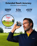 REDTIGER OLED Range Finder Golf with Slope, 1200 Yards Laser Rangefinder Golfing, 7X Magnification Range Finder Golf Magnetic