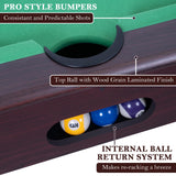 6ft Billiard Table, Portable Pool Table Set with Automatic Ball Return, Heavy-Duty Game Table with Leg Levelers, Cues, Balls, Triangle, Chalks and Brush for Adults Kids Home Game Room