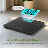 ZOETOUCH 560lbs Bathroom Scale for Body Weight Over 500 lbs, Accurate Digital Weighing Machine with Wide Platform 12.2" x 12.9", Large Backlit LCD Display,High Capacity for Heavy Duty Seniors