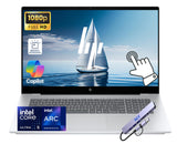 HP OmniBook, 17.3" FHD Touch Screen Business Laptop Computer, 8-Core Intel Core Ultra 5 226V, 16GB RAM 1TB SSD, Windows 11 Pro, Backlit Keyboard, Numeric Keypad, Docking Station, Glacier Silver