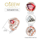 Oseew 2027 Class Graduation Ring for Women College High School (Rose Gold)