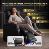 Weilianda Home Theater Seating, Top Grain Leather Movie Theater Recliner