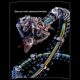 OBIOCKIDAY 3D Metal Puzzle for Adults, Steampunk Spiky Blue-Gree and Viper Cobra Snake Metal Model Kit, 1500+PCS Mechanical Snake Puzzle Kit Animal Assembly Model Gift, KIT Version