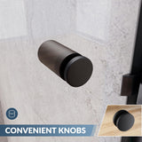 SUNNY SHOWER 58.5-60 in.W x 72 in.H Glass Shower Door, Semi Frameless Double Sliding Shower Door, 1/4" Clear Glass, Black Finish