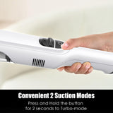 PROMOMO Handheld Vacuum Cordless, Lightweight 1.4lb with Powerful Suction, Charging Dock, Single Touch Empty and Detachable Dust Cup, Portable Mini Car Vac for Home Office and Pet Hair (Creamy White)