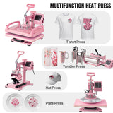 Hitgrand Heat Press 12x15 inch, Heat Press Machine for T-Shirts, 8 in 1 Heat Press with 30 OZ Tumbler Press