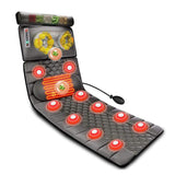 Shiatsu Massage Mat with 20 Kneading Heads, 9 Heat & Intensity Settings, Full Body Relief Cushion, Grey Flannel Massage Pad for Neck & Back Relaxation