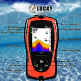 LUCKY Portable Fish Finder Handheld Kayak Fish Finders Wired Fish Depth Finder Sonar Sensor Transducer for Boat Fishing Sea Fishing