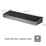 StarTech.com Triple Monitor USB 3.0 Docking Station, 2x 4K DisplayPort & HDMI, USB Type A Universal Laptop