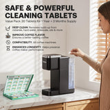 Tastyle Single Serve Coffee Maker with 30 Descaler Cleaner Tablets, Iced and Hot Coffee Machine for K Cup & Grounds, Compact Design, 40oz Removable Water Reservoir