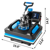Topdeep Pro Heat Press 15x12 Inch, 8 in 1 Heat Press Machine with 30 OZ Tumbler Press, Swing Away T Shirt Pressing Machine