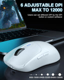 12000 DPI Rechargeable Wireless Mouse with 6 Programmable Buttons, Ergonomic Computer Mouse for Laptop