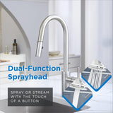 Gerber Parma Café Single Handle Kitchen Faucet with Pull-Down Sprayer – High Arc, Contemporary Style, Easy 1-Hole Install in Stainless Steel, D454058SS